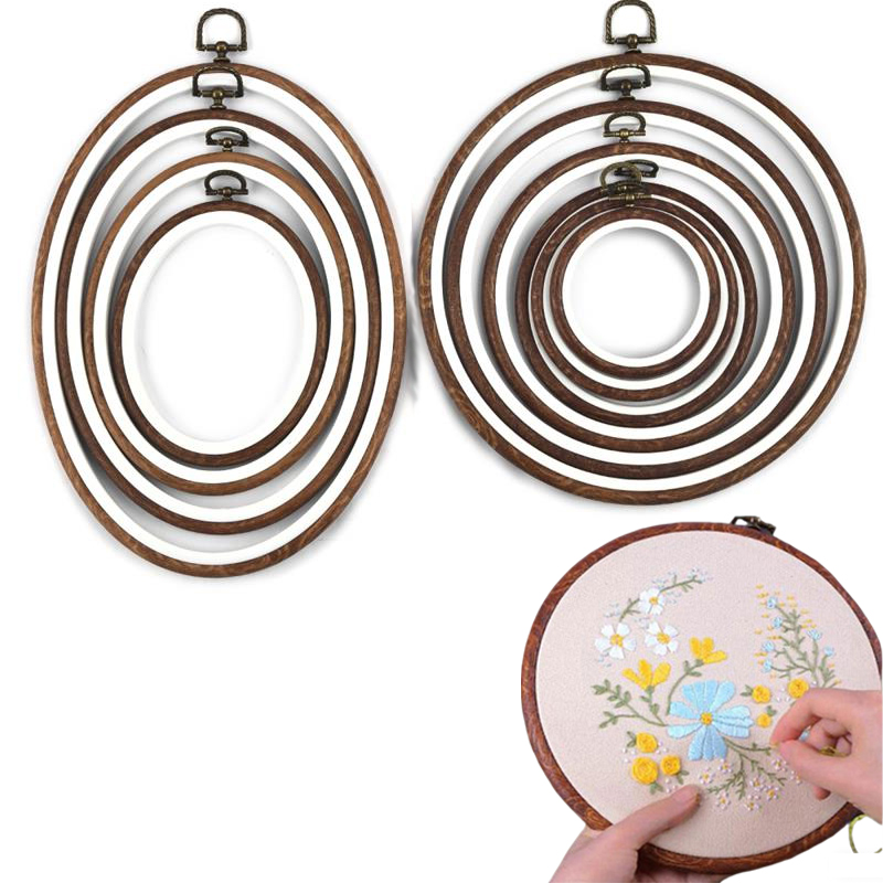 Embroidery Hooping - 10 adet dikiş aracı yuvarlak Oval