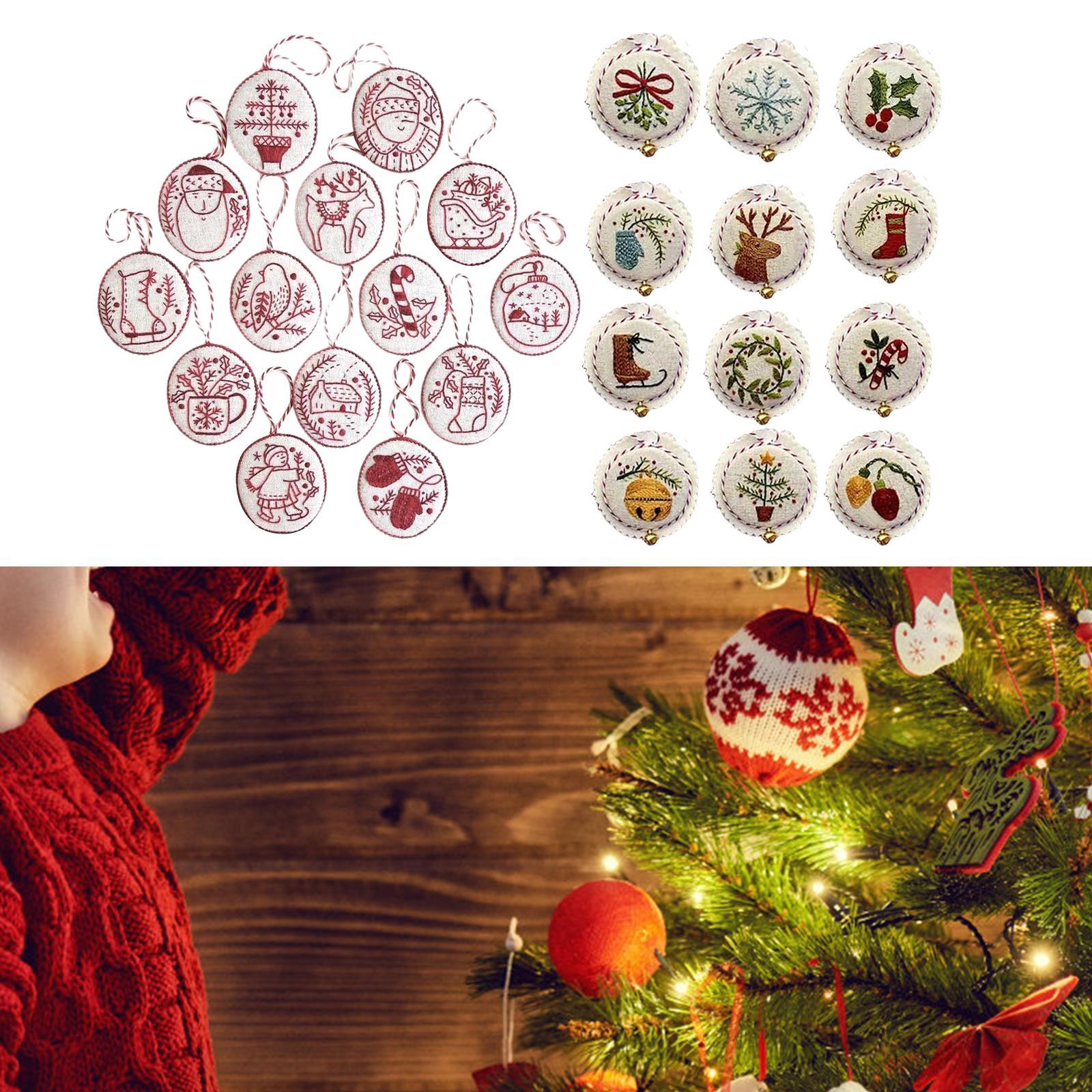 Embroidery Xmas Ornaments - El Nakışı Noel Süsleri Seti Ev