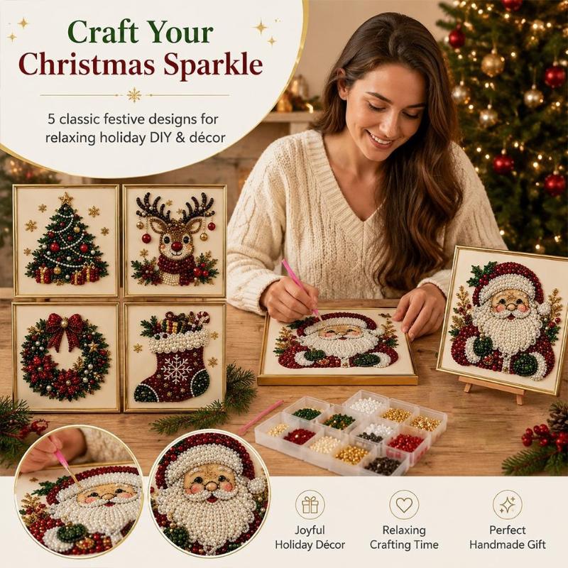 Embroidery Xmas Ornaments - Noel Baba İnci Sanatı Kendin Yap