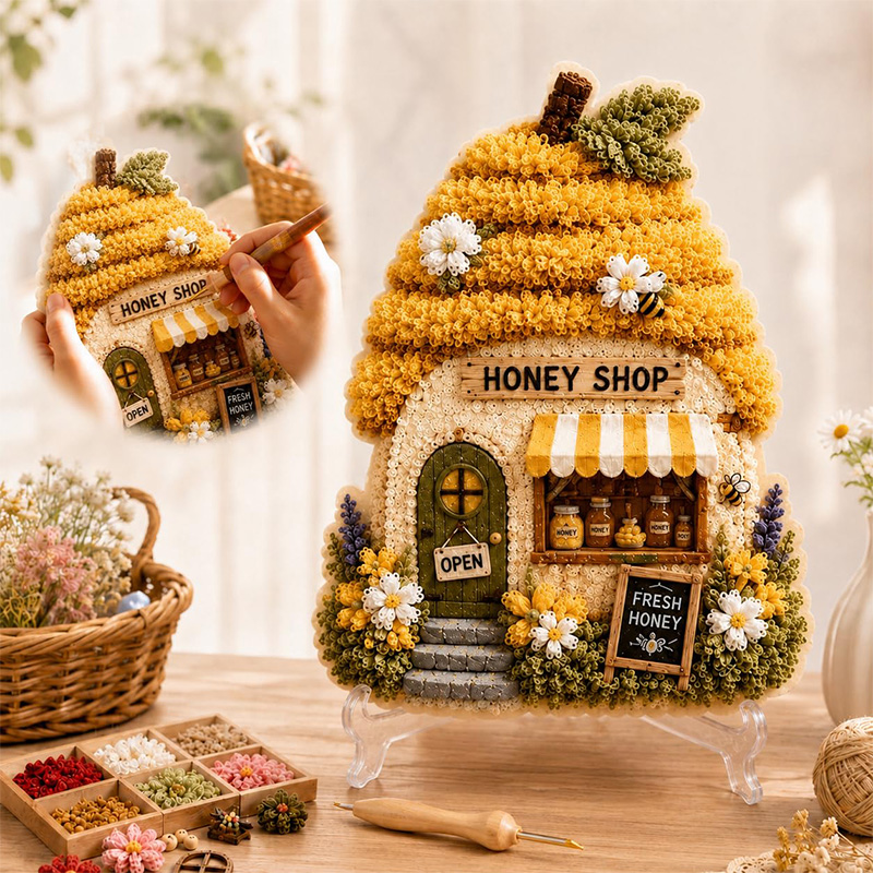 3D Mantar Ev Poke Art DIY Kiti - Embroidery Needles incelemesi ve fiyatı