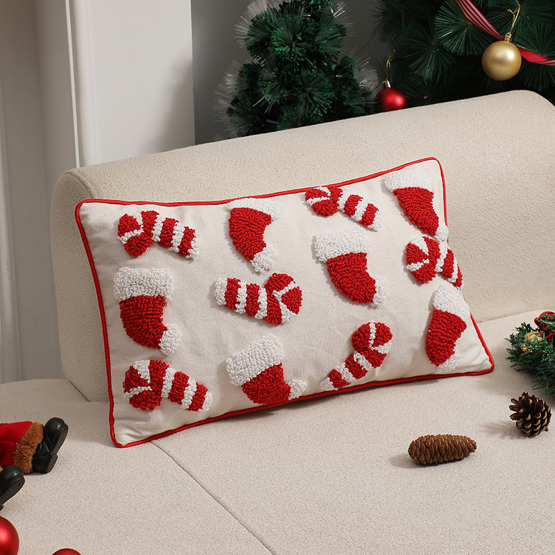 Kırmızı Noel Yastık Örtüsü Dek - Embroidery Xmas Ornaments incelemesi ve fiyatı